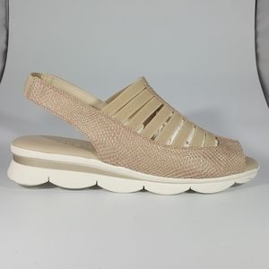 The Flexx Gold Lizard Stamped Leather Sling Sandal